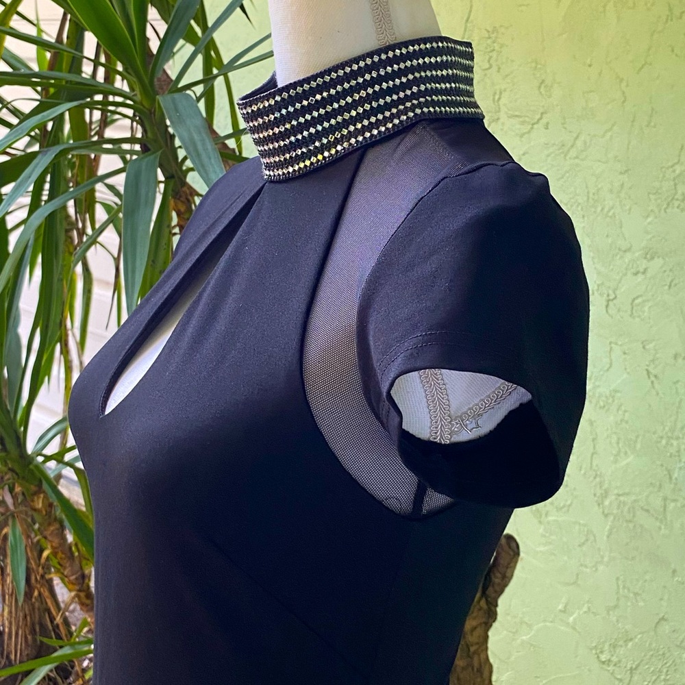 Black Cut Out Choker Keyhole Dress